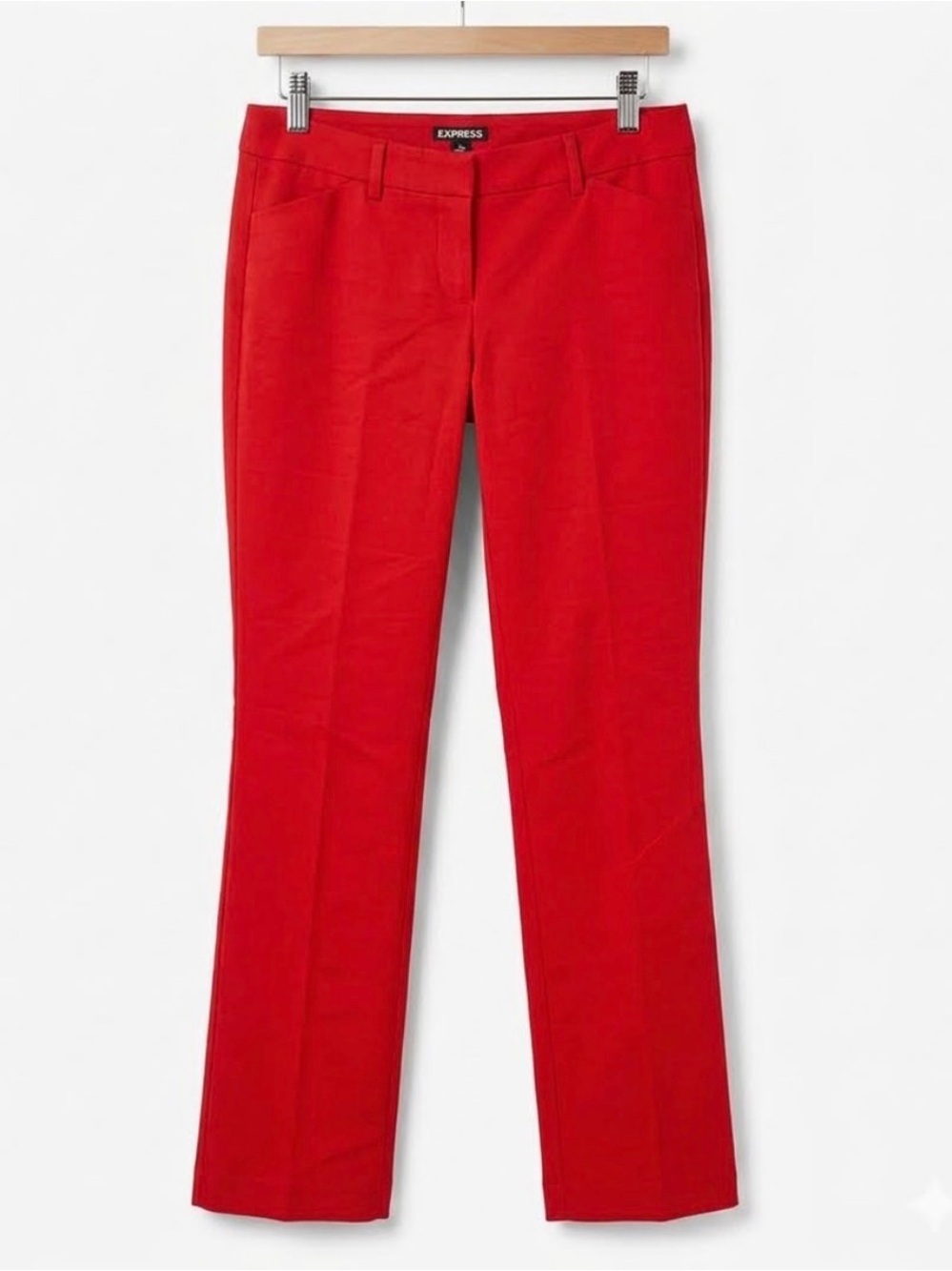 Express Women's Bright Red Straight Leg Jeans